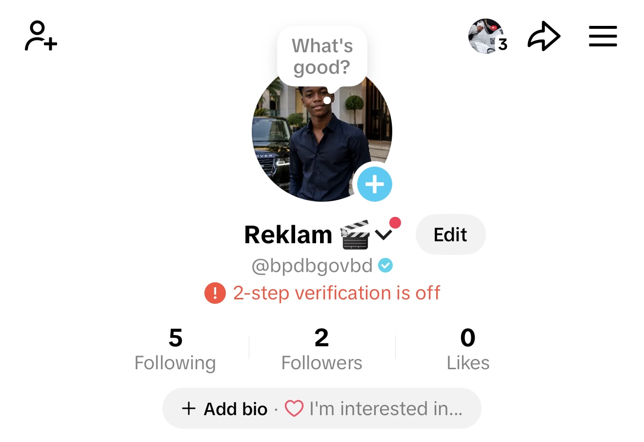 Vente TikTok Certifier @bpdbgovbd